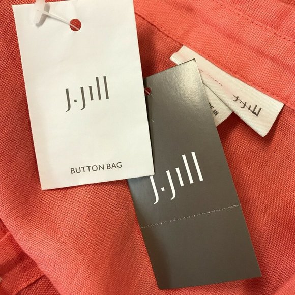 J. Jill Womens Petite 100% Linen Front Button Shrimp Tunic Blouse Top Choose SZ - Picture 4 of 8